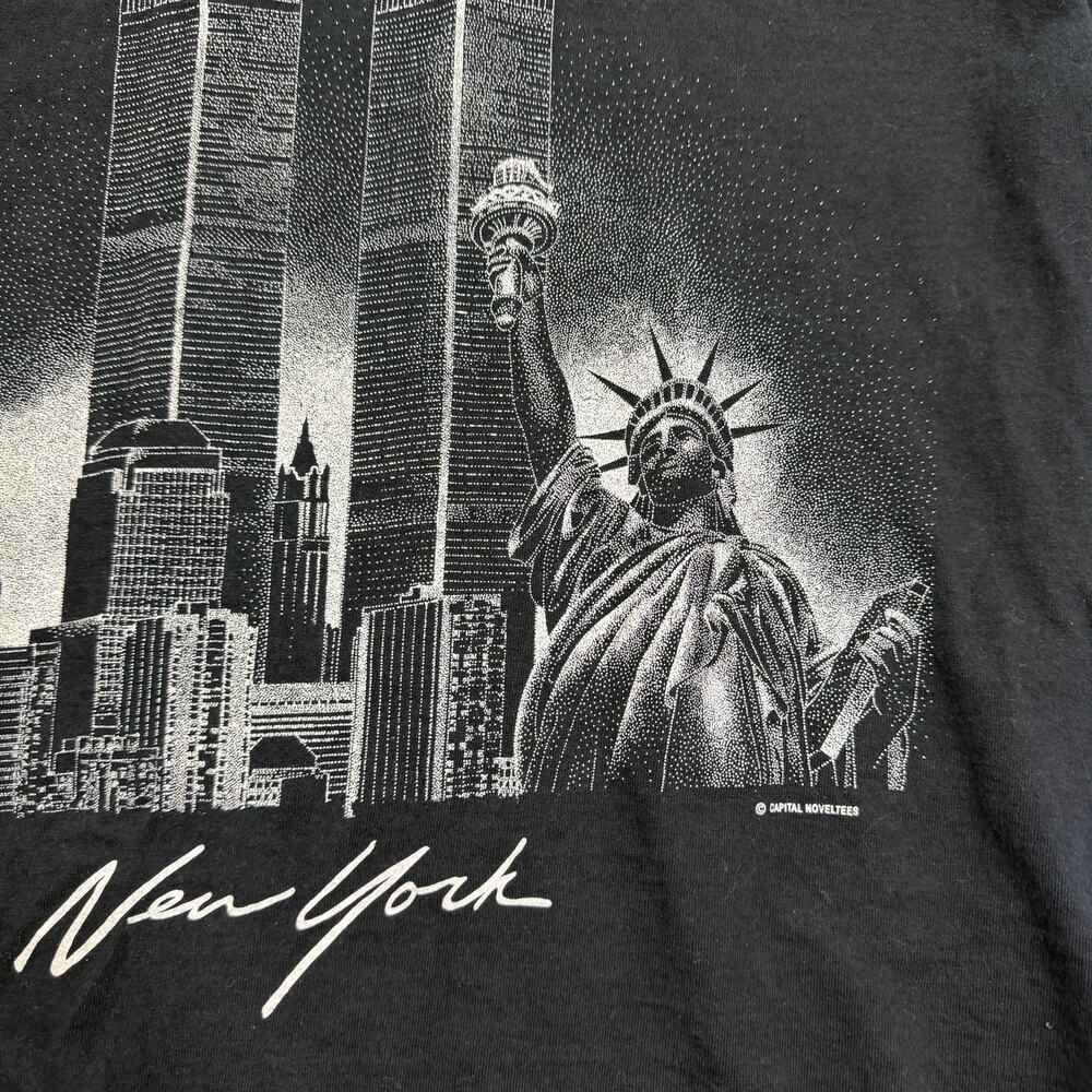 Vintage New York City Statue of Liberty Shirt Men's Extra Large Black y2k 2000s - Picture 3 of 10